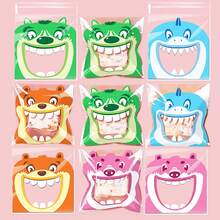 100 chiếc/gói Túi đựng quà tặng tiệc tùng 4 trong 1 dạng hoạt hình, tự dính. - Nhiều màu - Xem 1