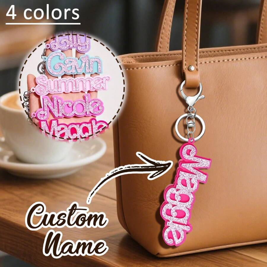 Personalisierter doppelschichtiger Acryl-Schlüsselanhänger - graviert individuell, romantisches Valentinstags-Geschenk geeignet für Paare und Geliebte, elegantes Souvenir, langanhaltend Design, perfekt für Taschen und besondere Anlässe - Verschiedenfarbig - Übersicht 1