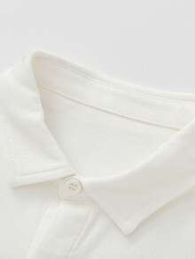 Balabala Boys Long Sleeve Shirt 2025 Autumn - Adorable Bear Print Top - Off-white - View 6