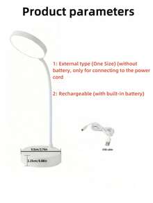 USB 可充电 LED 台灯、台灯、LED 护眼台灯、USB 线供电阅读灯、无限可调光装饰夜灯，三级亮度可调，可在白色/中性色/暖光模式之间切换，并具有小夜灯功能，保护眼睛，非常适合家庭办公室阅读和学习 - 三色光 - 查看 9