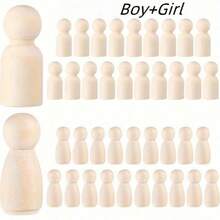 10/20pcs,Wooden Figurines, Natural Wood Color, Various Sizes For Doodling, 3.5cm-12cm, Made Of High-Quality Wood, Unfinished Models, Suitable For Artistic Creation, Teaching Aids, Miniature Scenes, Model Making, And Holiday Gifts.(Christmas Crafts) - Multicolor - View 9