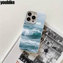 Fundas de imitación para phone con diseño de letras onduladas y orificios grandes. Compatibles con phone 16 Pro, 16, 15 Pro, 14, 14 Plus/14 Pro, 13, 13 Pro, 12 Pro y 11/11 Pro. Regalos para cumpleaños y celebraciones. - Blanco - Ver 6