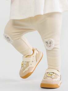 Balabala Baby Girls Leggings 2025 Autumn - Stretchy Cotton Pants - White Tone - View 2