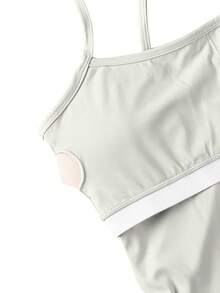 2 PCS Set Women's Sports Suit Vest Fitness Suit Tight Running Vest And Shorts Set High Stretch Fitness Yoga Top Tank Home Casual Comfortable Skin Friendly Suit - 灰色 - 查看 5