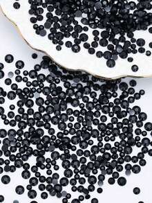 1000/2000/3000 Peças/Saco Cristal Preto 4mm Resina Flatback Strass para Joias de Arte Retrô DIY Decoração, Decoração Artesanal