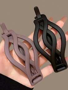 Conjunto de 1/4 Presilhas de Cabelo Simples e Modernas em Resina, com Design Floral em Cor Sólida, para Mulheres. Presilhas Finas e Elegantes para Rabo de Cavalo, Acessórios de Cabelo, Presentes Casuais e Minimalistas. Presilhas de Garra Elegantes. - Multicolorido - Ver 10