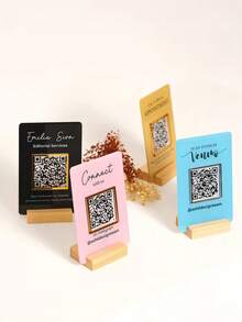 1 st anpassad QR-kodslogotyp för sociala medier, personlig skyltning för sociala medier, QR-kodslogotyp, skönhetslogotyp, företagslogotyp, betalningslogotyp, salongslogotyp, akrylmaterial, träbas, företagsskyltning, salongsskyltning, meny, prislista, modern, minimalistisk, unik, elegant, lämplig för olika affärstillfällen, kan även användas som en personlig present - Multifärgad - Visa 6