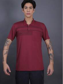 Men's Multicolored Cotton Polo Shirt - Burdeos - Ver 6