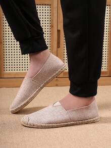 男士透气吸湿防滑编织渔夫鞋、男士透气吸湿防滑亚麻鞋、男士透气吸湿防滑休闲鞋 - 卡其色 - 查看 5