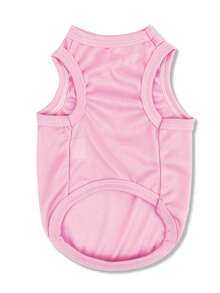 LUCKIE LABO 1pc Fashionable Slogan Graphic Print Breathable Sleeveless Vest, Anti-Flea & Shedding For Cats & Dogs Indoor/Outdoor Use - Pink - View 10