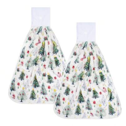 قطعتان من المناشف اليدوية المطبوعة بطباعة فلانيل للكريسماس، مناشف يدوية معلقة للمطبخ والحمام، مناشف استحمام لصالون التجميل والفندق والرياضة، ضروريات المنزل، منشفة، العناية بالبشرة