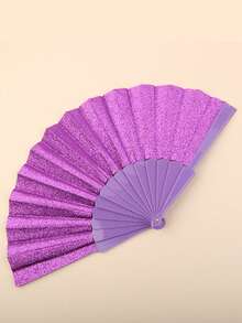 Glittering Hand Fans,Large Folding Flicker Light Hand Fan, Waterproof Material, Suitable For Tai Chi Martial Arts, Family Parties, Concerts, Graduation Season, Homecoming Season, Dance Performances, Decorations, Wedding Decor, Birthday Gifts,Valentine'S Day Gifts, Birthday Theme Performance & Festival Ball Gift,Group Lot,For Women,Holiday Essential