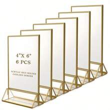 12/6/3 Giá đỡ số bàn tiệc cưới bằng Acrylic trong suốt, có viền vàng, khung ảnh vàng hai mặt, giá trưng bày thẻ công thức thực đơn, lý tưởng cho - đám cưới, tiệc đính hôn, kỷ niệm, sinh nhật, tiệc chia tay cuộc sống độc thân, tiệc trưởng thành, sự kiện của công ty hoặc bất kỳ dịp đặc biệt nào! - Vàng - Xem 13