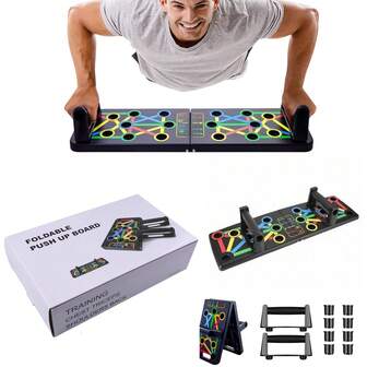 Foldable Push-Up Stand Board, Multifunctional Push-Up Rack Board For Men And Women Home Strength Training And Balance Exercise