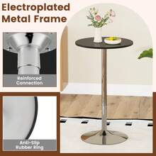 GOFLAME Round Bar Table 103cm Height Pub Table With MDF Top And Metal Frame - Black - View 7