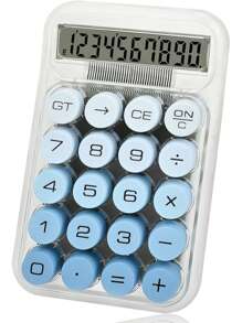 1pc Transparent Gradient Color Mechanical Keyboard Calculator, 10-Digit Large Display Office Use Electronic Calculator (Size Refer To Product Images), Batteries Not Included,School Supplies,Back To School