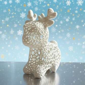 1 st söt ihålig renunge 3D-tryckt liten djurstaty utsökt söt husdjur julklapp heminredning tillbehör
