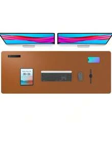 Extra Large Mouse Pad, Writing Pad, Office Desk Mat, Desktop Protector, Waterproof PU Leather + Non-Slip Velvet, Multiple Sizes Available In White, Black, Pink, Apricot, Blue, Purple, Yellow, Green, Coffee, Gray, Light Gray, Gaming Desk Mat, Desk Protector Pad, Multiple Colors, Office, Student, Study Desk, Long Desk Mat, Home Decor Pad, Scratch-Resistant, Anti-Glare Leather, Coffee Table Mat, Laptop Protective Pad, Waterproof, Reusable, Extra Long Extra Large, Easy To Clean, Office Supplies, Study Home Goods