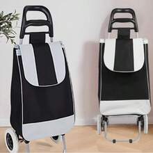 Carrito de compras plegable con 2 ruedas carrito de compras con bolsa desmontable carrito de compras con ruedas grande liviano utilitario carrito de compras diagonal carrito de compras portátil - Multicolor - Ver 5