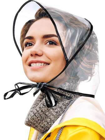 2 Pieces/ Rain Bonnet With Visor Clear Waterproof Rain Scarf Protect Hairstyle Plastic Rain Hats For Women