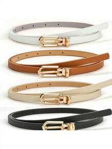 Random Item With Fashionable Metal U-Shaped Buckle, Dress Belt, Versatile For Casual Commuting, Perfect Gift For Summer, Autumn, Halloween, Suitable For Pairing With Pants Or Skirts - Multicolor - View 1
