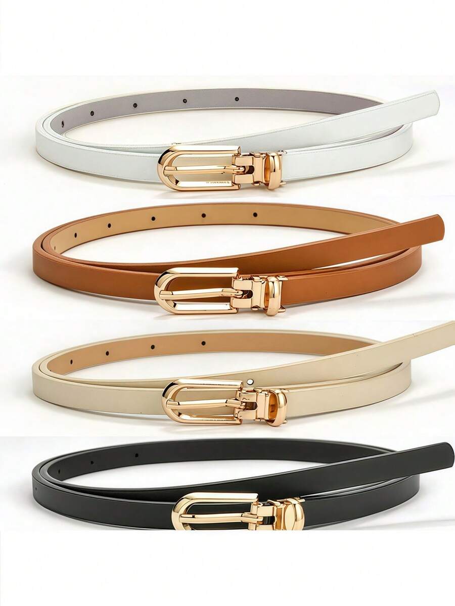 Random Item With Fashionable Metal U-Shaped Buckle, Dress Belt, Versatile For Casual Commuting, Perfect Gift For Summer, Autumn, Halloween, Suitable For Pairing With Pants Or Skirts - Multicolor - View 1