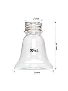 5/10 pièces, Boîte d'emballage de bouteille ampoule de 50 ml, Bouteille en plastique PET transparent, Décoration de Noël suspendue DIY Cloche de fête Bouteille de boisson