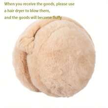 1 Set Women's Winter Touchscreen Warm Gloves / Unisex Winter Earmuffs, Made Of Comfortable Solid Color Plush Material, Thickened Beige Fur-Trimmed Gloves, Non-Elastic Cold-Proof Gloves For Outdoor Activities And Daily Use, Comfortable Design, Thermal Lined, Casual Style - Multicolor - View 8