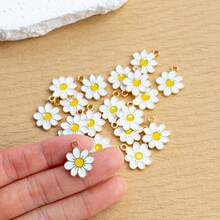 20-100pcs 23*20mm Multi-Color Small Daisy Enamel Zinc Alloy Pendant, DIY Jewelry Accessories, Suitable For Hair Accessories, Keychains, Bag Charms