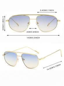 1 Paar Damen Retro Mode Metall Rahmen Piloten Mode Brillen, geeignet für den täglichen Gebrauch, Sommerstrand, Outdoor-Aktivitäten und Reisen - Gold - Übersicht 4