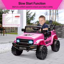 ShiningLove Ride On Truck Car For Kids, 12V Electric Ride On Car With Remote Control, Spring Suspension, Led Lights, Bluetooth, Music & Horn, 3 Speeds,Gift For Boys Girls - Hồng - Xem 3