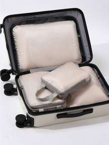 4 أكياس تخزين ضاغطة، مجموعة أكياس سفر مضغوطة مزودة بسحاب، منظمات أمتعة قابلة للتوسيع، مستلزمات سفر موفرة للمساحة، إكسسوارات للعطلات، مستلزمات غرفة السكن في الجامعة