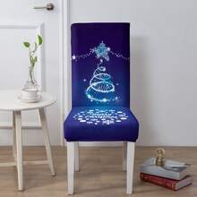 1/4/6pcs Christmas Print Stretch Dining Chair Covers, Cartoon Holiday Decor Dust-Proof Full Chair Slipcovers Home Decor Christmas Decorations Room Decor Christmas Decorations Home - Multicolor - View 12