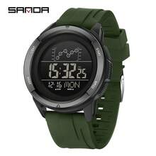 SANDA Herren Uhr Digital Militär Sport Armbanduhr Luxus Marke Multifunktion Alarm Datum Woche Stoppuhr EL Licht Funktion Wasserdicht Elektronisch LED Original Männer Uhr Geschenk 2198