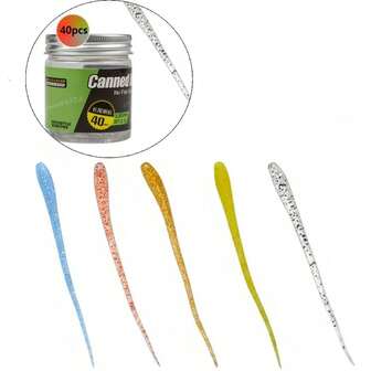 40件装长尾蝌蚪软饵海钓淡水鳜鱼鲈鱼倒装软虫鱼针尾钓鱼饵