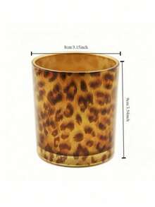 1pc Leopard Print Cup-Shaped Glass Candle Holder, Golden Owl Black Glass Candle Holder, Romantic Bar Decoration And DIY Aromatherapy Empty Cup, Suitable For Bathroom And Bedroom Decoration, Gifts, Suitable For All Romantic Atmosphere Places, Halloween, Christmas, Thanksgiving, Horror, Autumn, Holidays, Winter, Festivals, Gifts, Birthdays, Graduation, Home Decoration, Table Decoration, Birthday Gifts, Party Props - Multicolor - View 5