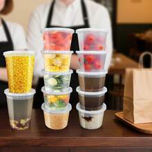 [48 Pieces] Food Storage Containers - 16 Ounces, 24 Ounces, 32 Ounces, Transparent Plastic Containers (With Lids), Suitable For Storing Salads, Soups, Three Meals A Day, Etc. | Stackable | Leak-Proof, Suitable For Microwave Ovens / Dishwashers, Very Suitable For Occasions Such As Halloween/Christmas Parties, Camping Trips, School Start-Up Parties, Etc. - 規格 - 查看 6