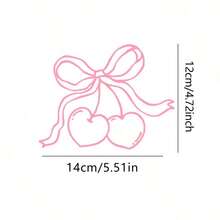 1 件樱桃蝴蝶结汽车贴花、汽车零件、乙烯基贴花、油箱盖贴花、保险杠贴纸、汽车贴纸 - 均碼 - 查看 3