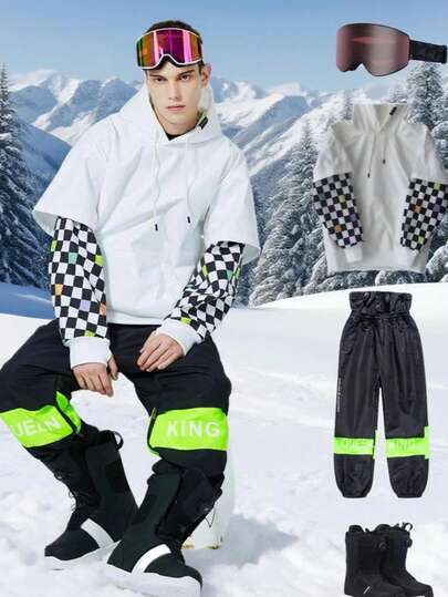 1 Piece Men's Ski Clothing,Hoodie For Snowboarding And Skiing Sports, Activewear, Waterproof And Windproof Clothing Both For Women And Men (Excluding Accessories)
