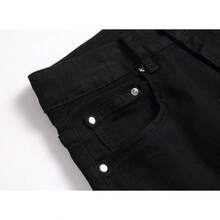 Men's Casual Printed Jeans Skinny Denim Pantshalloween - 骷髏 5709 - 查看 6