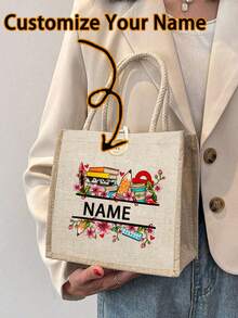 Personalisierbare Tragetasche, personalisiertes Geschenk zum Lehrertag, Thanksgiving-Geschenk, leicht, große Kapazität, lässig, modisch, geeignet für Hochzeit, Geburtstag, Strand, Urlaub, Schultasche, ein tolles Geschenk für Frauen, Mütter, Lehrer, Freunde