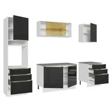 Complete Modular Kitchen Madesa Lux 240cm BN 02 - Black and White - View 9