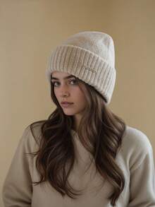 1pc Women's Knitted Beanie Hat, Warm And Windproof Earflap Design, Suitable For Outdoor Activities And Travel, Autumn/Winter - Knitted Hat - View 2