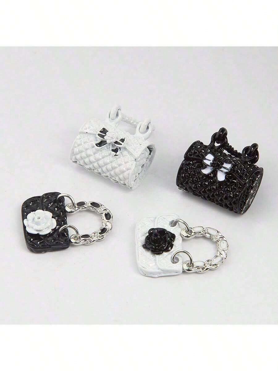 4/1pc Mini Outfit Set For La-Bubu With Chic Dress And DIY Bag Accessories, Dollhouse Fashion Display Or Pendant Necklace Use