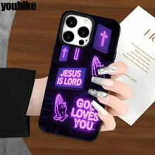 Fundas para teléfono con orificios grandes y letras moradas brillantes, diseñadas para modelos que incluyen 16 Pro, 16, 15 Pro, 14, 14 Plus, 14 Pro, 13, 13 Pro, 12 Pro y la serie 11/11 Pro. Regalos para cumpleaños y celebraciones. - Negro - Ver 5