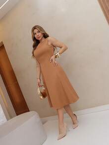 Women's Casual Dress / Summer Fashion / Comfortable Style / Elegant / Party / DD099 - 卡其色 - 查看 3