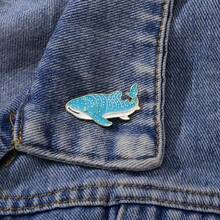 Whale Shark Enamel Brooches Cute Marine Animal Collar Pins With