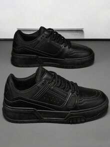Zapatillas deportivas informales de suela gruesa, Zapatos deportivos de Que Aumentan La Altura.Zapatos Casuales de Suela Gruesa Para Hombre.aZapatillas deportivas casuales negras versátiles para jóvenes con plataforma gruesa y suela elevadora.duraderas, que aumentan la altura, ntideslizantes, de alta explosividad, transpirables y versátiles para hombre - Negro - Ver 5