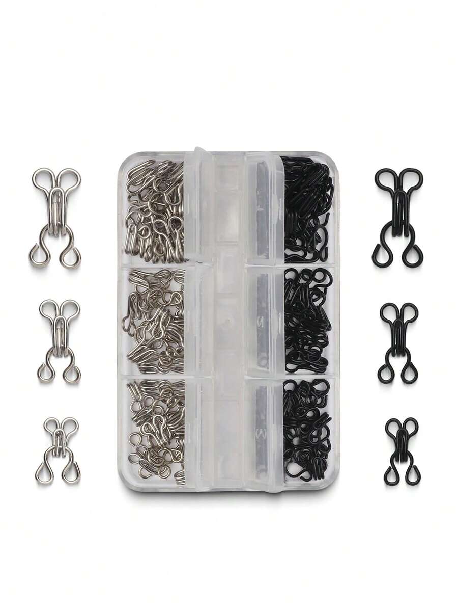 Sewing Hook Set (Excluding Storage Box), Bra Hook Replacement, Multiple Sizes Available, Suitable For DIY Clothing Repair, Lingerie Alteration And Home Sewing - Multicolor - View 1