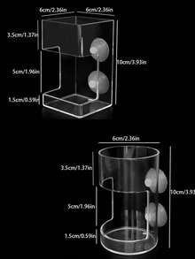 无杂乱水族箱喂食器，亚克力透明鱼缸喂食器带吸盘，防止食物散落，鱼缸喂食神器鱼粮龟粮自动喂食小孔雀鱼小鱼喂食管浮环防止漂流